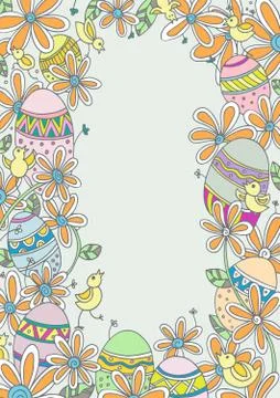 Easter drawing decorative illustration Stock Illustration