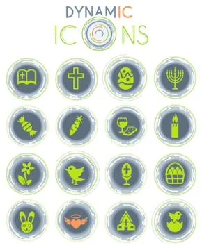 Easter dynamic icons Stock Illustration