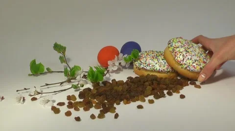 Easter. Easter cakes . eggs Video stock 62260565