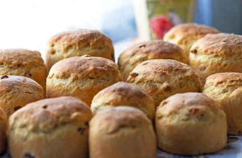 Easter, Easter cupcakes, Easter homemade bread Stock Photos