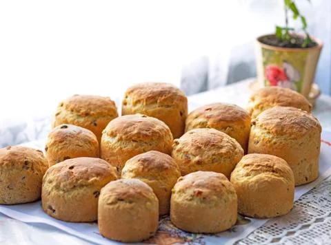 Easter, Easter cupcakes, Easter homemade bread Stock Photos