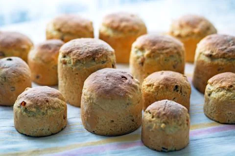 Easter, Easter cupcakes, Easter homemade bread Stock Photos