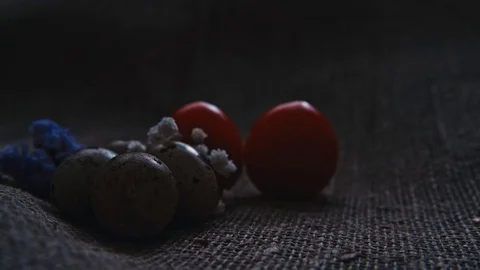 Easter, Easter eggs  and tomatoes Видео 73432589