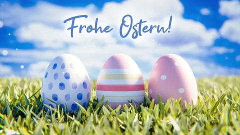 Easter with Easter eggs - animation on green field Stock Footage 167612908