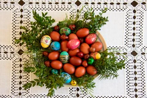Easter, Easter eggs, colorful eggs Stock Photos