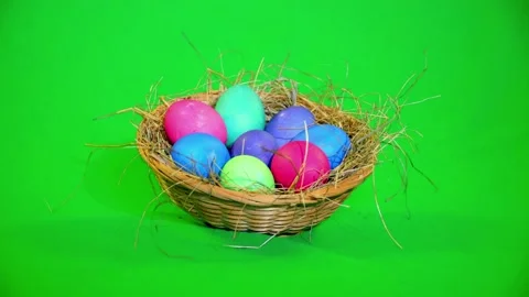 Easter. easter eggs on greenbox Stock Footage 168350454