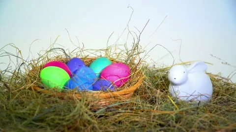 Easter. easter eggs on greenbox Video stock 168351180