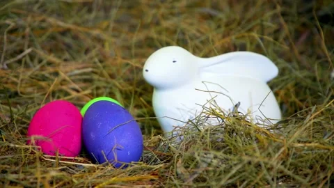 Easter. easter eggs on greenbox Stock Footage 168351625
