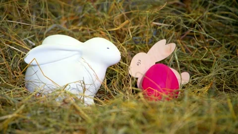 Easter. easter eggs on greenbox Stock Footage 168351992