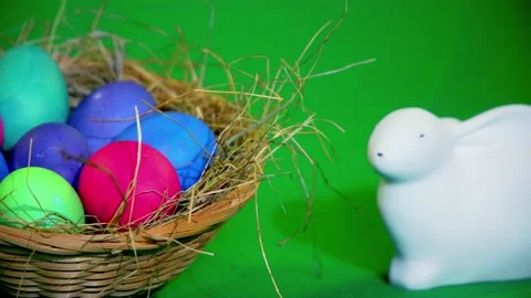 Easter. easter eggs on greenbox Видео 168352776