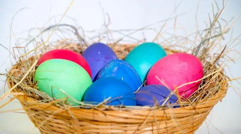 Easter. easter eggs on greenbox Фото