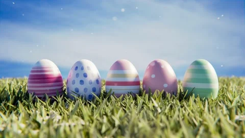 Easter, Easter eggs, Happy Easter or Easter greetings Видео 167381103