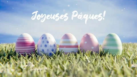 Easter, Easter eggs, Happy Easter or Easter greetings Stock Footage 167383783