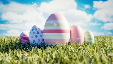 Easter, Easter eggs, Happy Easter or Easter greetings Видео 167514134