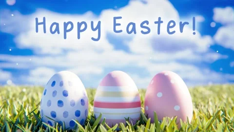 Easter, Easter eggs, Happy Easter or Easter greetings Stock-Footage 167612906