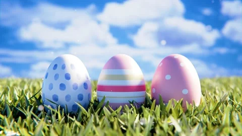 Easter, Easter eggs, Happy Easter or Easter greetings Stock Footage 167612914