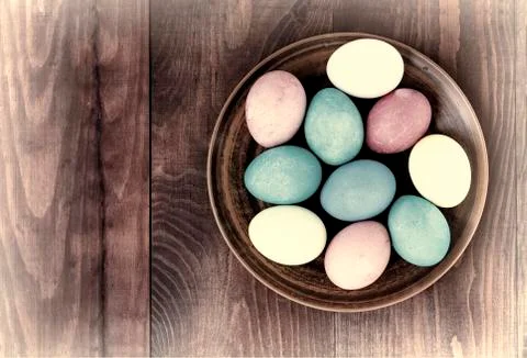 Easter. Easter eggs. wooden background 스톡 사진