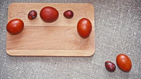 Easter, Easter eggs on a wooden Board Stock Footage 73437703