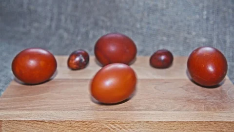 Easter, Easter eggs on a wooden Board 動画素材 73437744