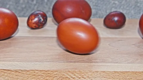 Easter, Easter eggs on a wooden Board Stock Footage 73437844