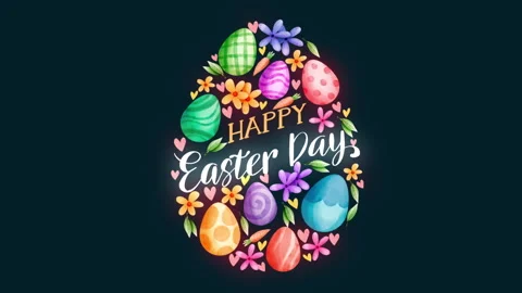 Easter Egg 2D Cartoon Animation Stock Footage 283890879