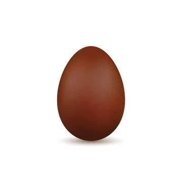 Easter egg 3d. Chocolate brown egg, isolated white background. Traditional sw Stock Illustration