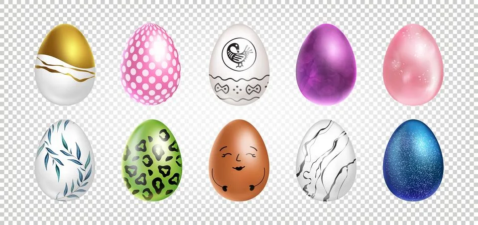 Easter egg 3D. Colorful spring holiday element. Realistic decorative patter.. 스톡 일러스트
