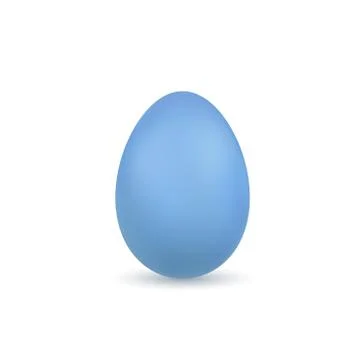 Easter egg 3D icon. Blue color egg, isolated white background. Pastel realist Stock Illustration