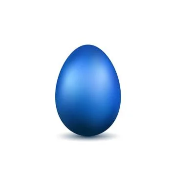 Easter egg 3D icon. Blue color egg, isolated white background. Bright realist 스톡 일러스트