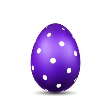 Easter egg 3D icon. Cute color egg, isolated white background. Bright realist Stock Illustration