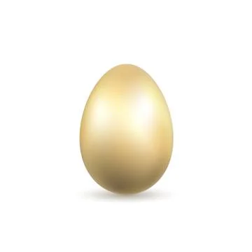 Easter egg 3D icon. Gold egg, isolated white background. Golden design templa Illustrazione stock