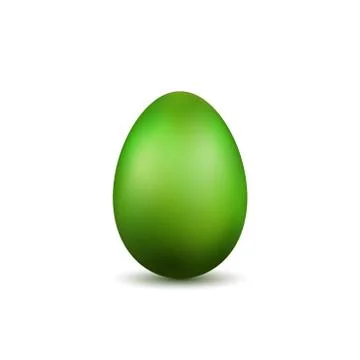 Easter egg 3D icon. Green color egg, isolated white background. Bright realis 스톡 일러스트