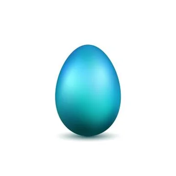 Easter egg 3D icon. Light blue color egg, isolated white background. Bright r Stock-Illustration