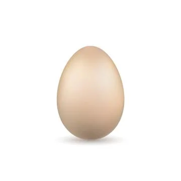 Easter egg 3D icon. Natural color egg, isolated white background. Pastel real Stock Illustration
