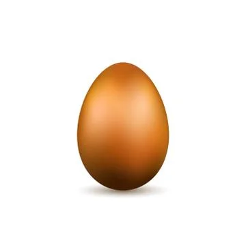 Easter egg 3D icon. Orange color egg, isolated white background. Bright reali Illustrazione stock