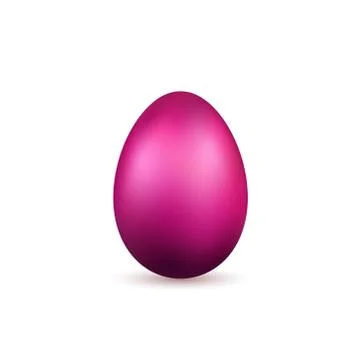 Easter egg 3D icon. Pink color egg, isolated white background. Bright realist Stock Illustration