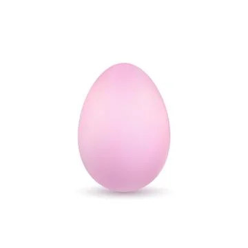Easter egg 3D icon. Pink color egg, isolated white background. Pastel realist イラスト素材