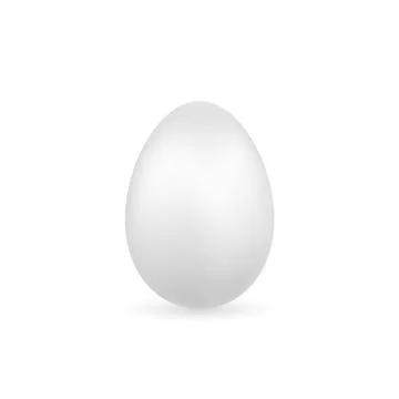 Easter egg 3D icon. Silver color egg, isolated white background. Pastel reali 스톡 일러스트