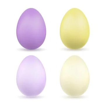 Easter egg 3D icons. Color bright and pastel eggs set isolated white backgrou Illustrazione stock
