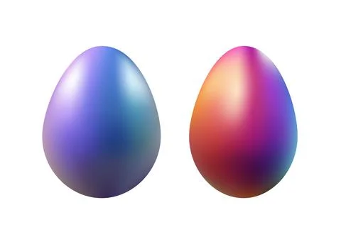 Easter egg 3d pink, purple, volumetric simple, smooth , vector Stock Illustration