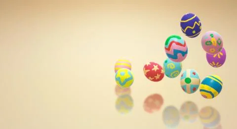 Easter egg  3d rendering for holiday content. Stock Illustration