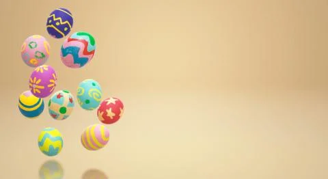 Easter egg  3d rendering for holiday content. Stock Illustration