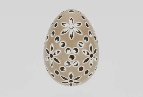 Easter egg 3d rendering on white background minimal 3d illustration Stock Illustration