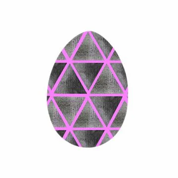 Easter egg, abstract grey-pink watercolor texture background Stock Illustration