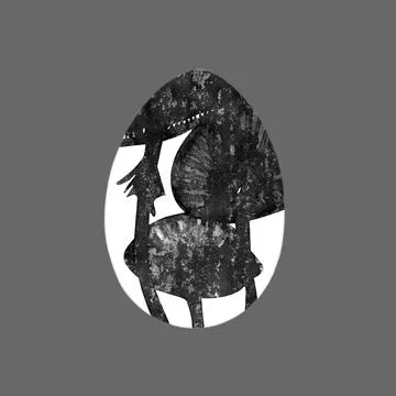 Easter egg - abstract  print with stains, strokes isolated on grey background. Stock Illustration