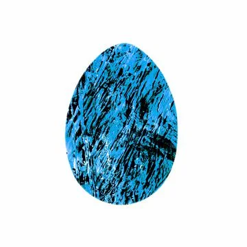 Easter egg - abstract white-black textured watercolor Illustrazione stock