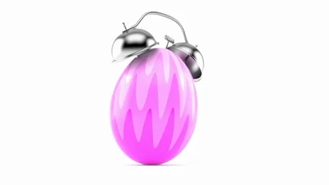 Easter egg with alarm clock Stock Footage 71619065