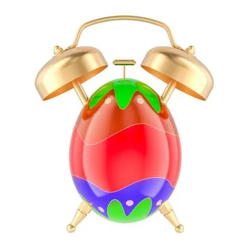 Easter egg alarm clock reminder concept. 3D rendering イラスト素材