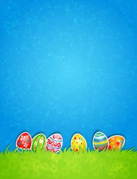 Easter egg and blue sky Illustrazione stock