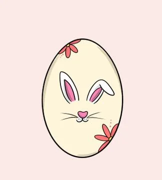 Easter egg and bunny Stock Illustration
